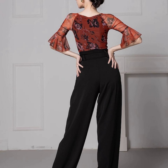 ウィスパー・シアー フレアスリーブトップス(レオタードタイプ) ds0740