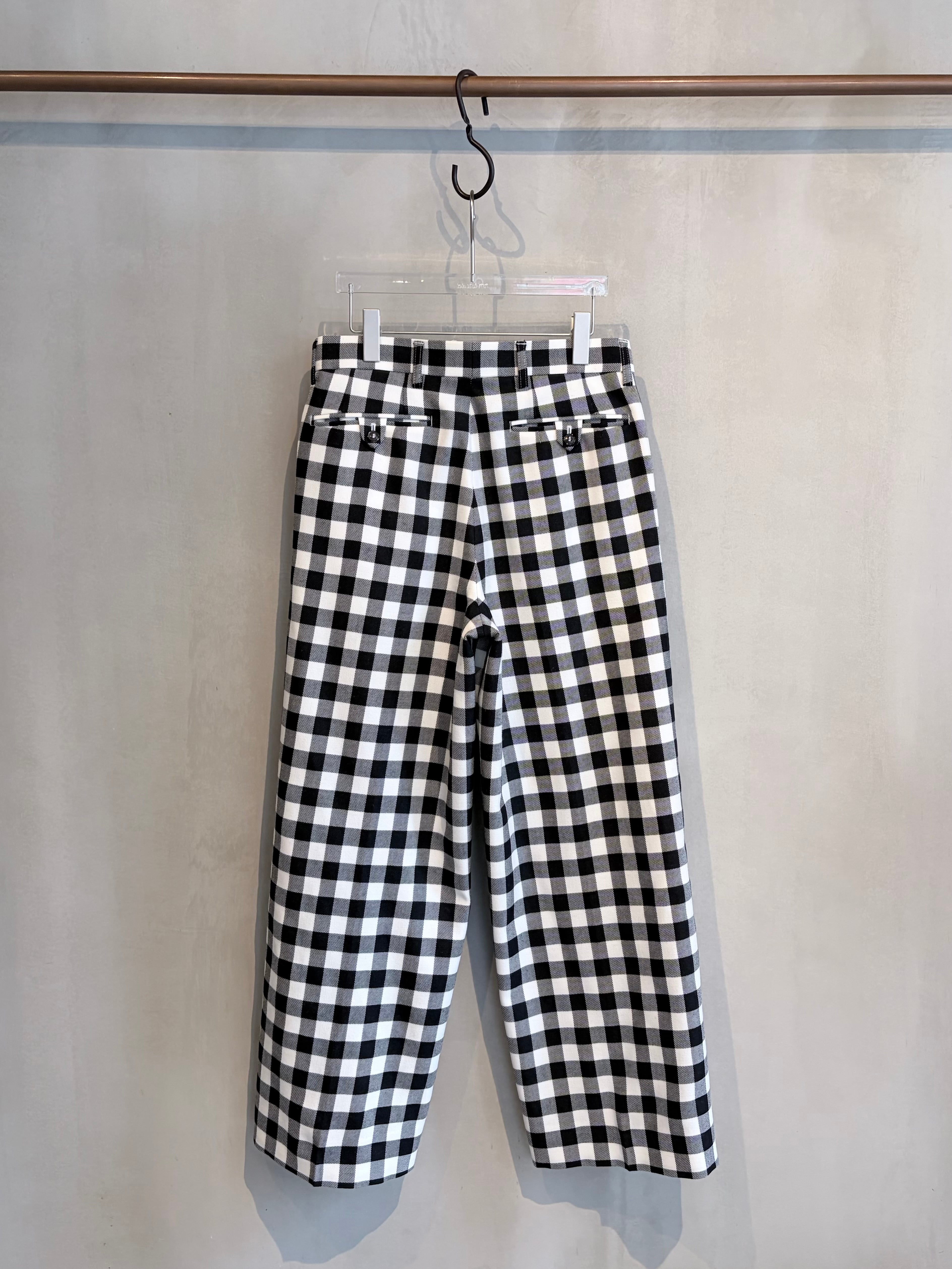 TSTS 【GINGHAM WOOL WIDE TROUSERS / BLACK GINGHAM】