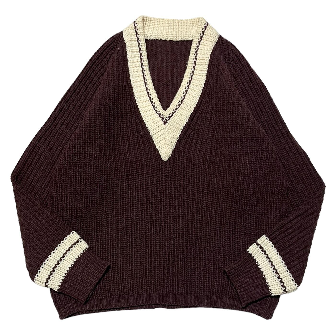 【Vintage】ヴィンテージチルデンニットセーター ラグランスリーブ ブラウン