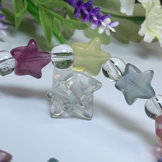 No1.フローライト星型ブレスレット