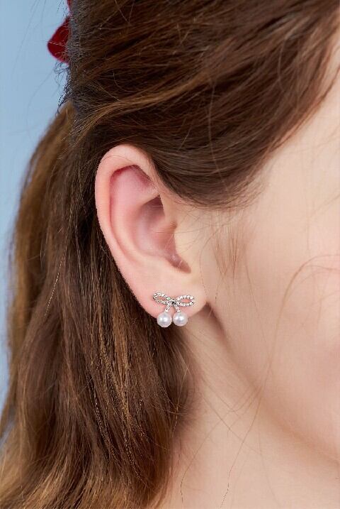 専用♡イーエム e.m.★ ピアス ノットピアス パール SVR925 ☆aespa ウィンター 着用！！【ENGBROX】cherry pearl earring | もごつ