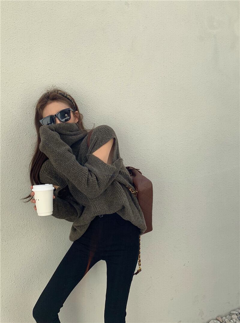 セーター スタイルスプリング 春物 オフショルダー ブラックストロベリース39799219897