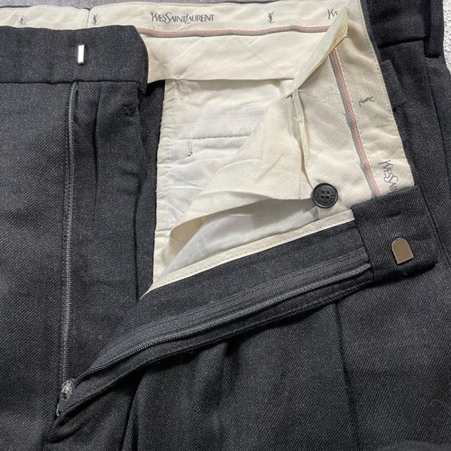 90s YVES SAINT LAURENT black slacks 詳細写真10