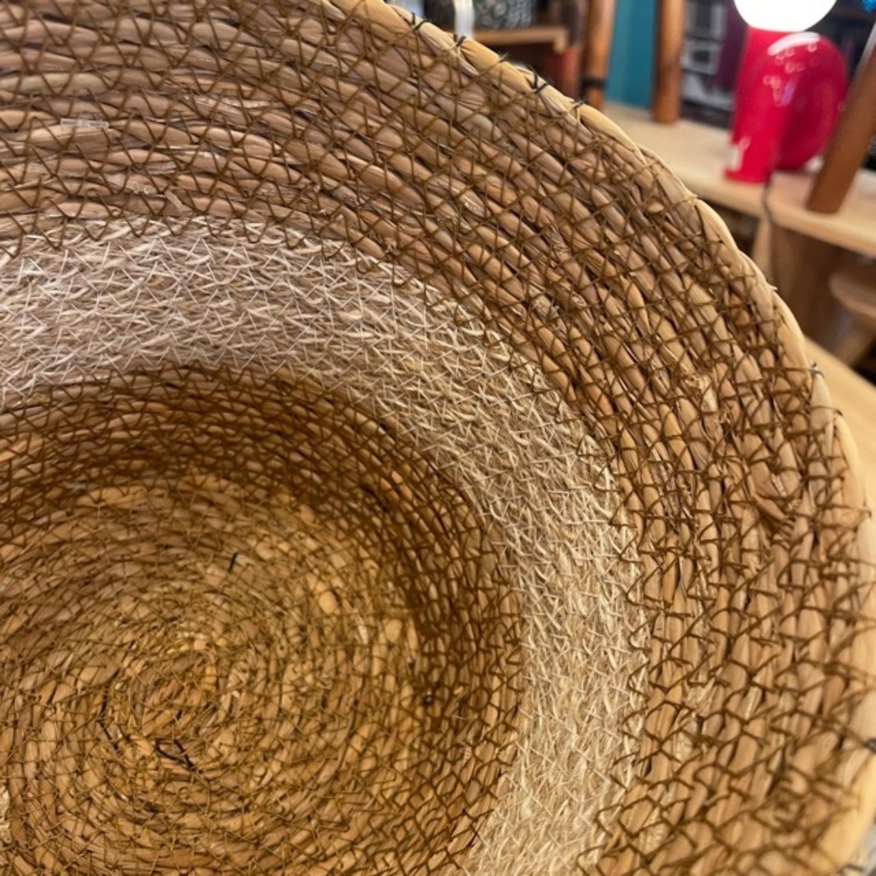 Bangladesh Basket conical stripe monochrome S / バングラデシュ バスケット コニカル モノトーン 収納カゴ リビング収納 ナチュラル ハンドメイド 手作り 天然素材 インテリア雑貨 編みかご 小物入れ ギフト プレゼント シンプル 白黒