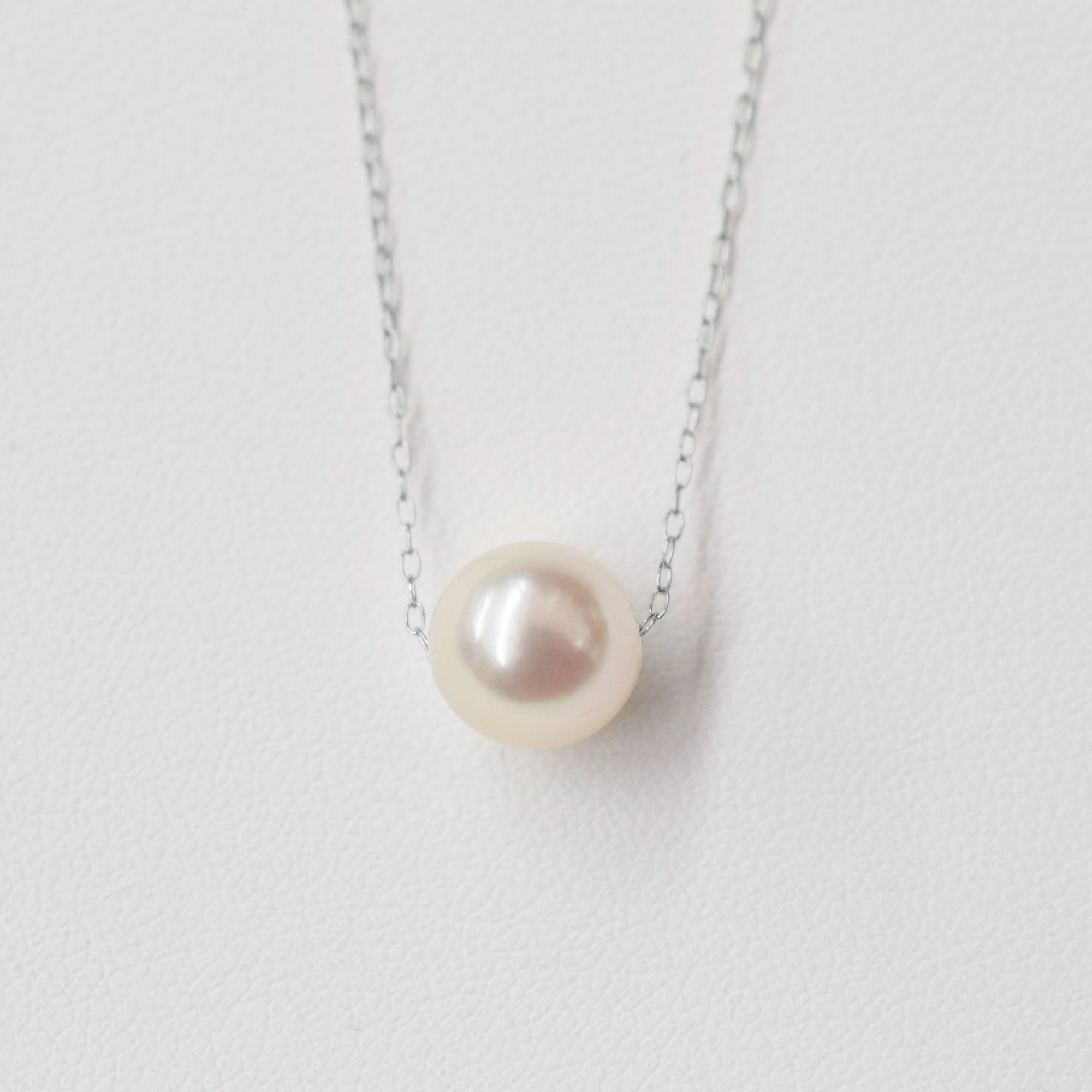pearl403］9mm - 9.5mm 1粒 ネックレス ホワイトピンク あこや真珠