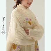 野花とリブ模様の詩情ニット 《Y0414》
