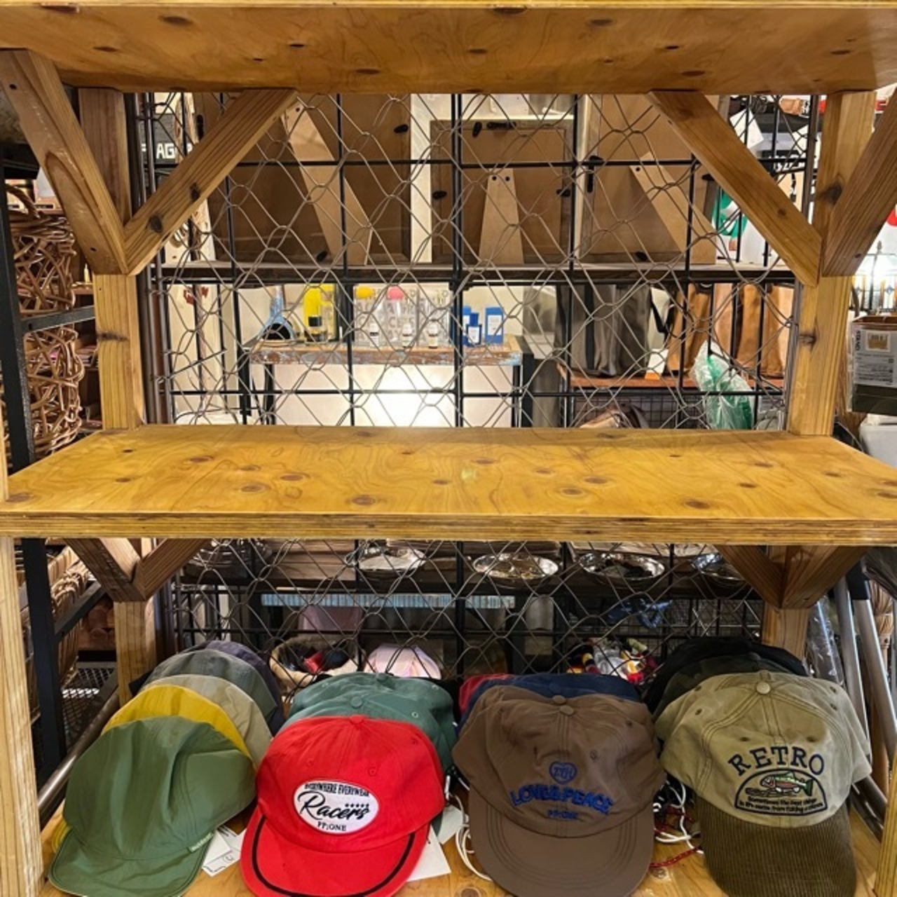 【店頭受取専用商品】TOPANGA　Furniture　ナチュラルウッド5段シェルフ　　ディスプレイ　什器　インテリア　シェルフ