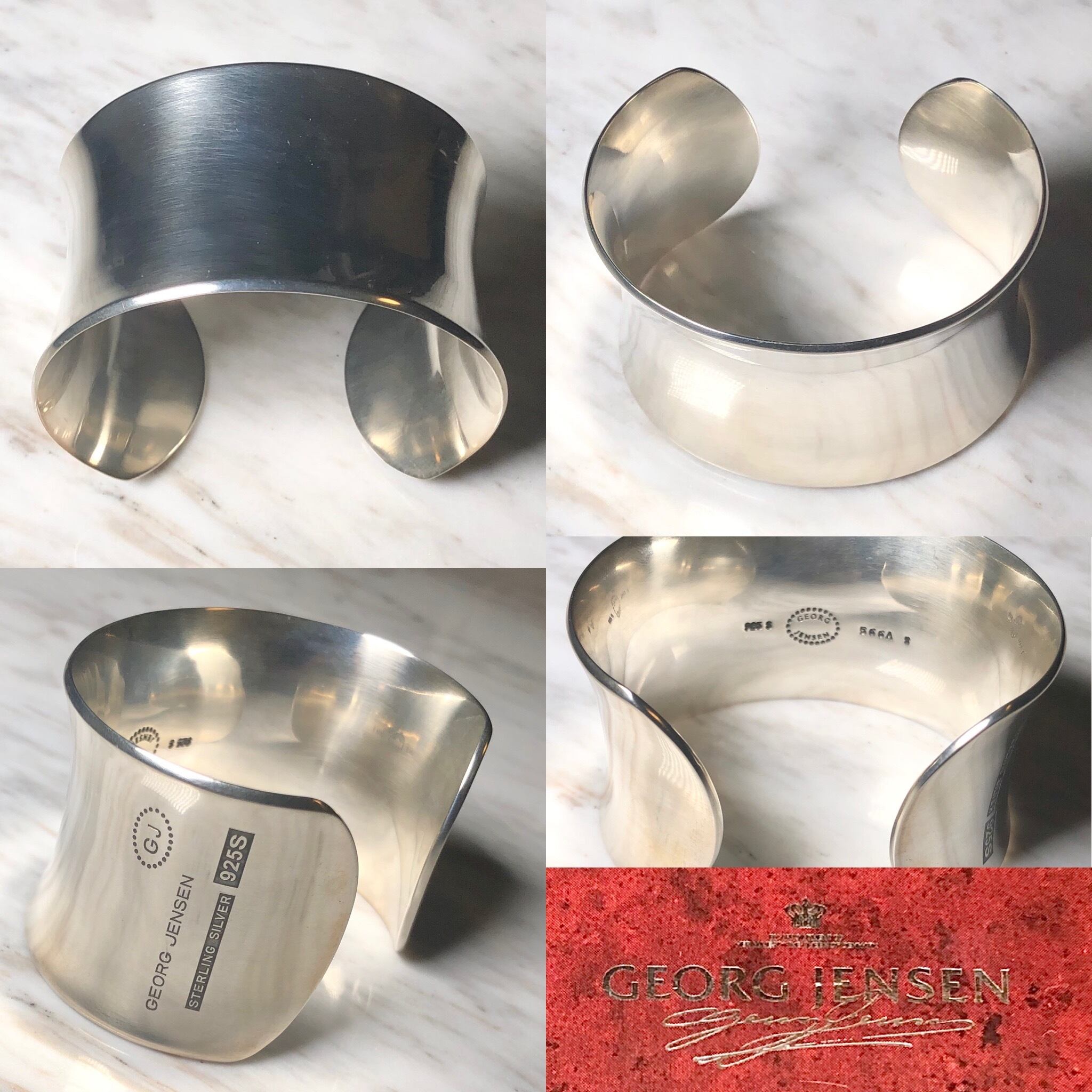 GEORG JENSEN wide cuffs silver bangle 