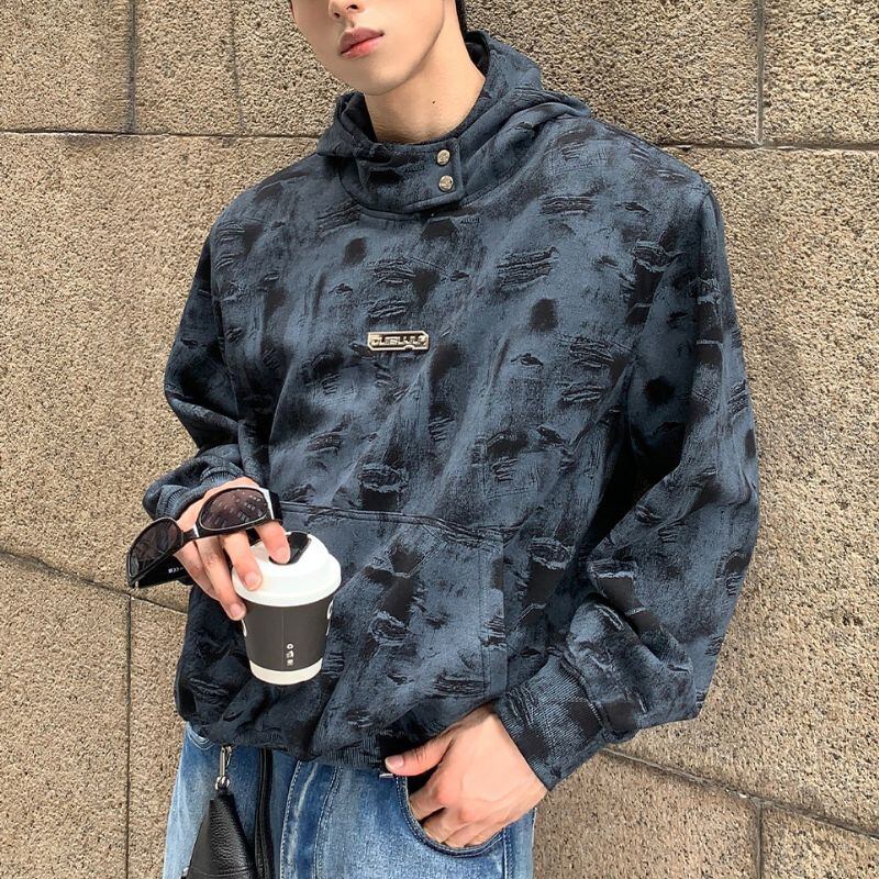 モザイク柄フード付きパーカー C10425