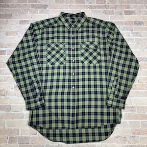 MONT-BELL FLANNEL CHECK SHIRT GREEN SIZE XL