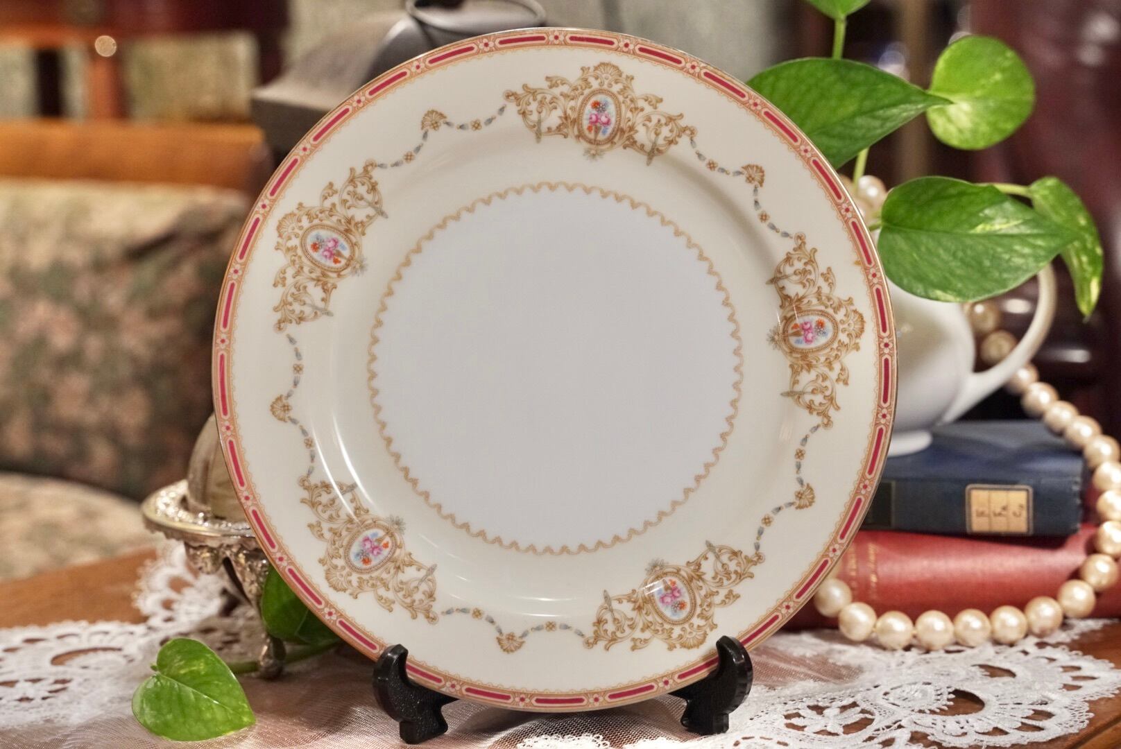 A 【Noritake】ノリタケ Nippon Toki Kaisha 金彩装飾プレート ヴィンテージ