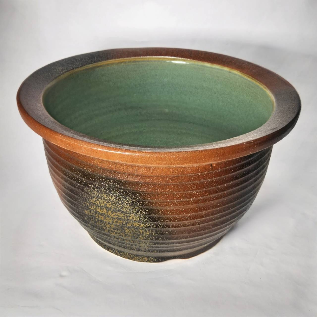 コゲ千段水鉢 15号／睡蓮鉢（信楽焼き・陶器・水鉢・めだか鉢・メダカ