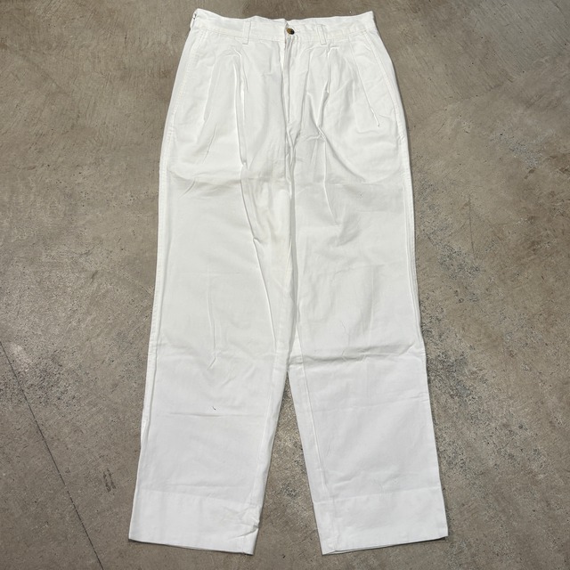 1990s NAUTICA 2PLEATS COTTON PANT WHITE