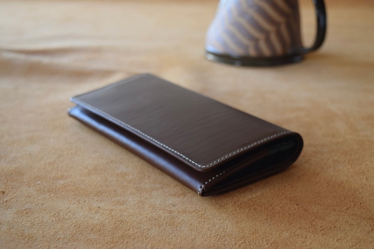 長財布 チョコ×オルテンシア | いのうえ製作所