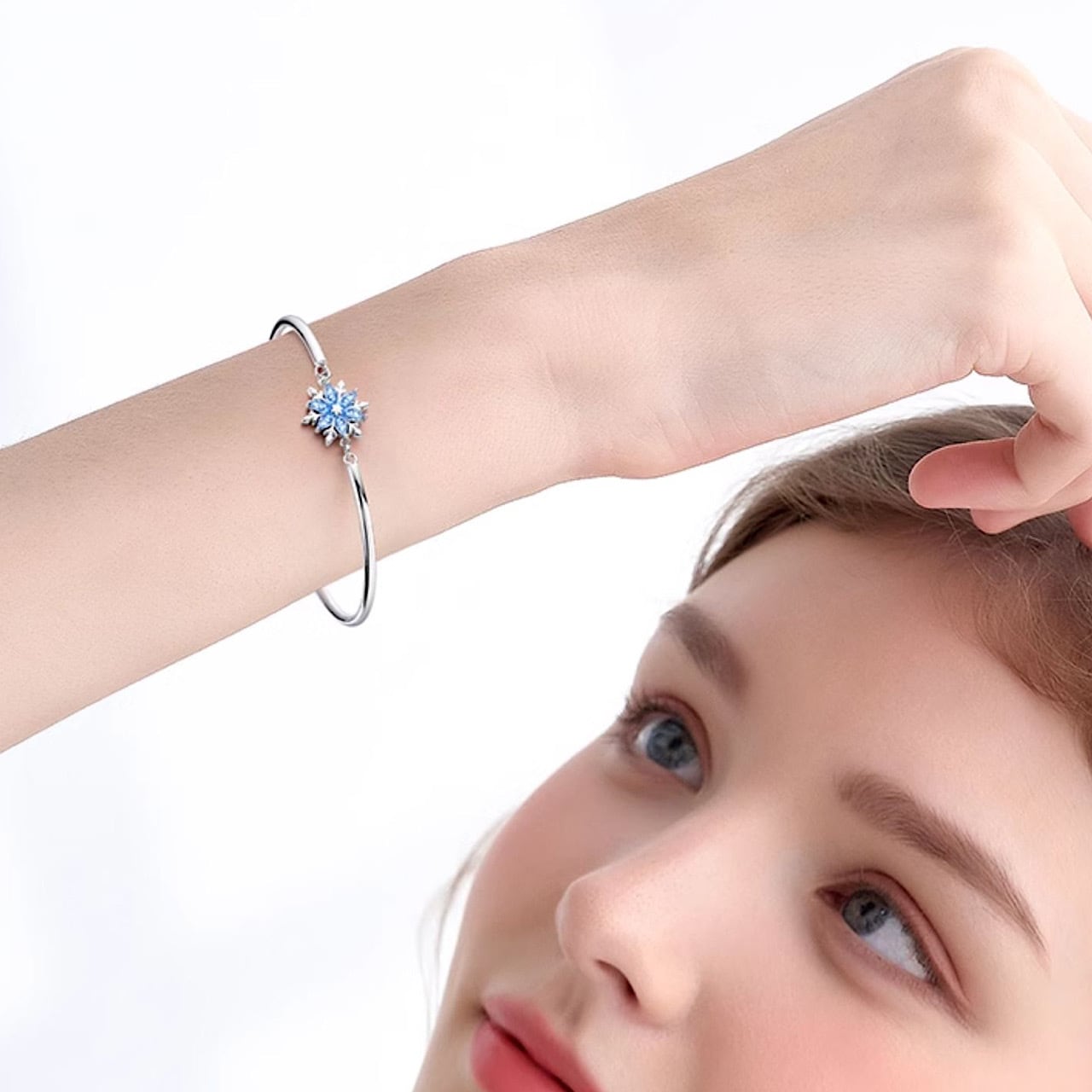 おしゃれ 雪の結晶 ブルー×シルバー レディース ブレスレット | FANCY
