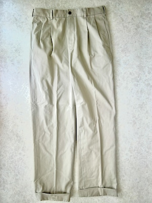 00s Brooks Brothers "346" ELLIOT 2タック コットン チノパンツ W32 ベージュ