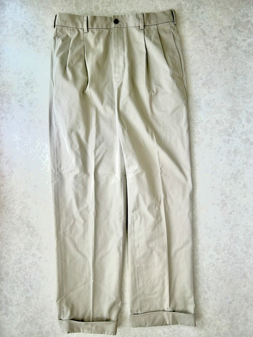 00s Brooks Brothers "346" ELLIOT 2タック コットン チノパンツ W32 ベージュ