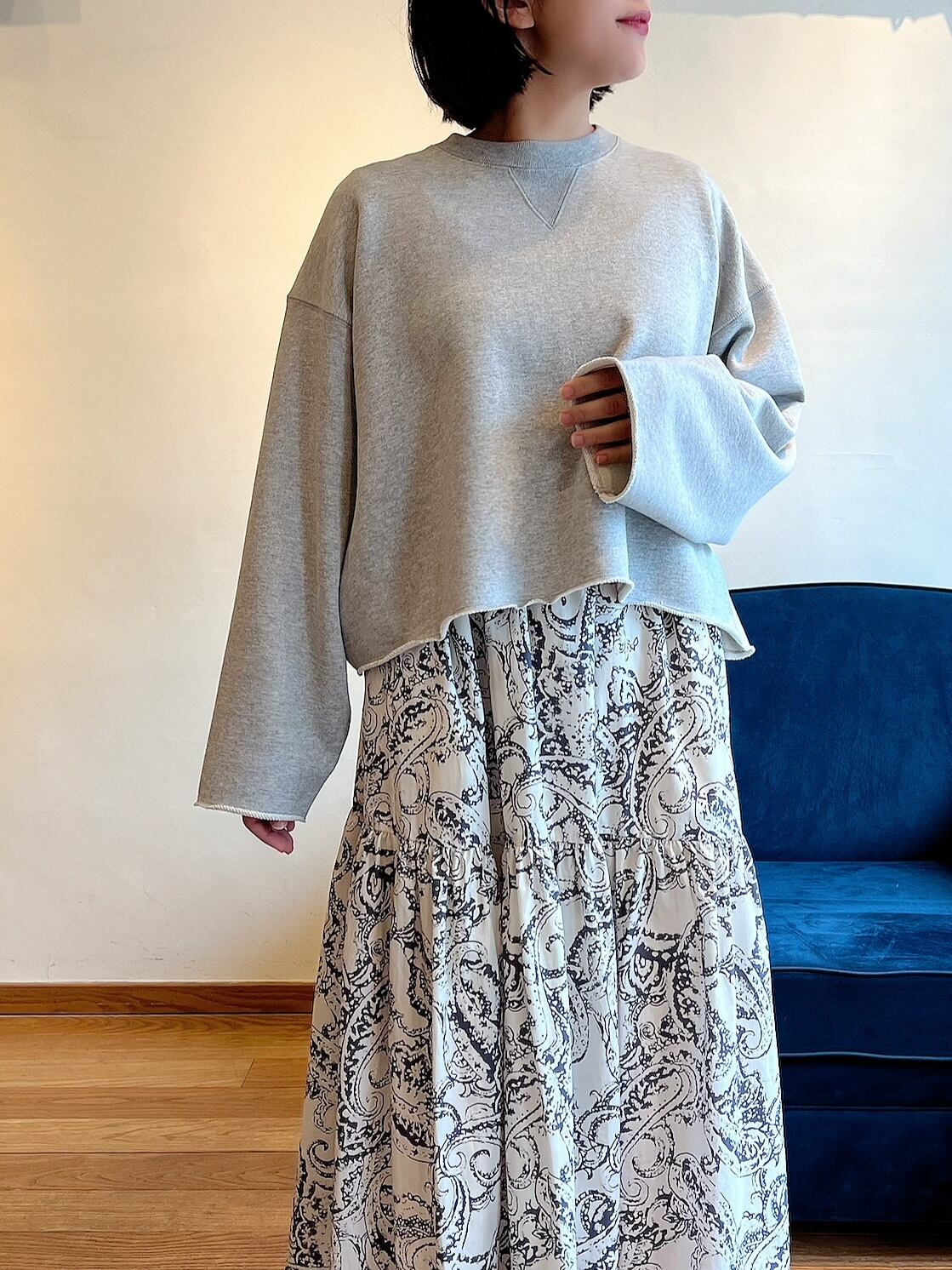 SACRA / EXTRA FINE FLEECE CROPPED TOP | anouk