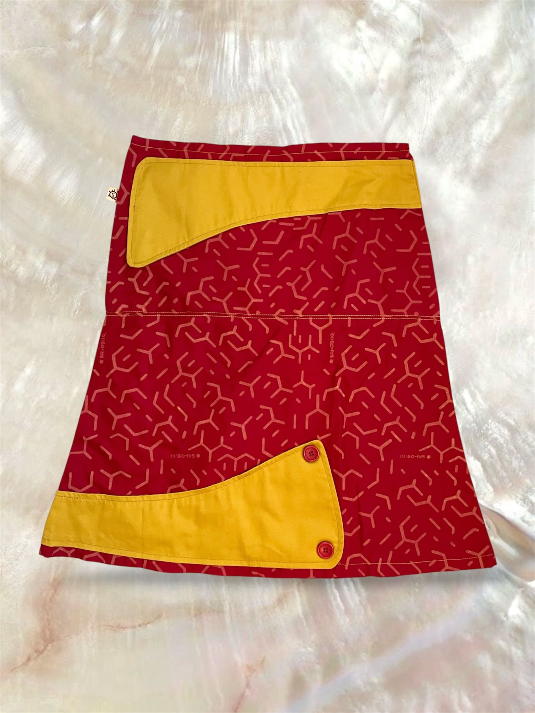 00s VTG “SAI wear” Geometric Print Utility Midi Skirt