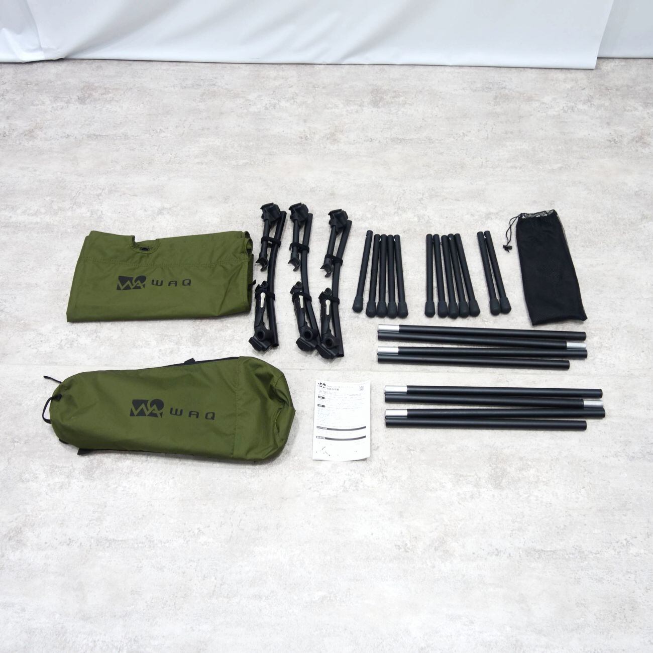 極美品 ワック WAQ 2WAY フォールディング コット タン キャンプ 寝具