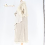 パーティドレス ワンピース ドレス グレイ系 アプレジュール apres jour グレー アイボリー くすみ お呼ばれ パーティ 発表会 フォーマル ファー レース 軽い 薄い 無地 上品 シンプル レディース お洒落 結婚式 二次会 高級感