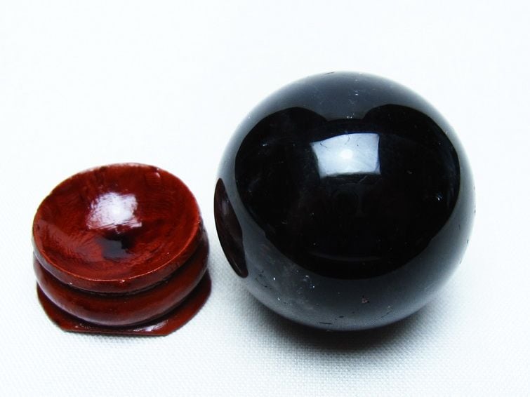 黒水晶 丸玉 34mm モリオン スフィア 置物 一点物 141-8134 | 天然石