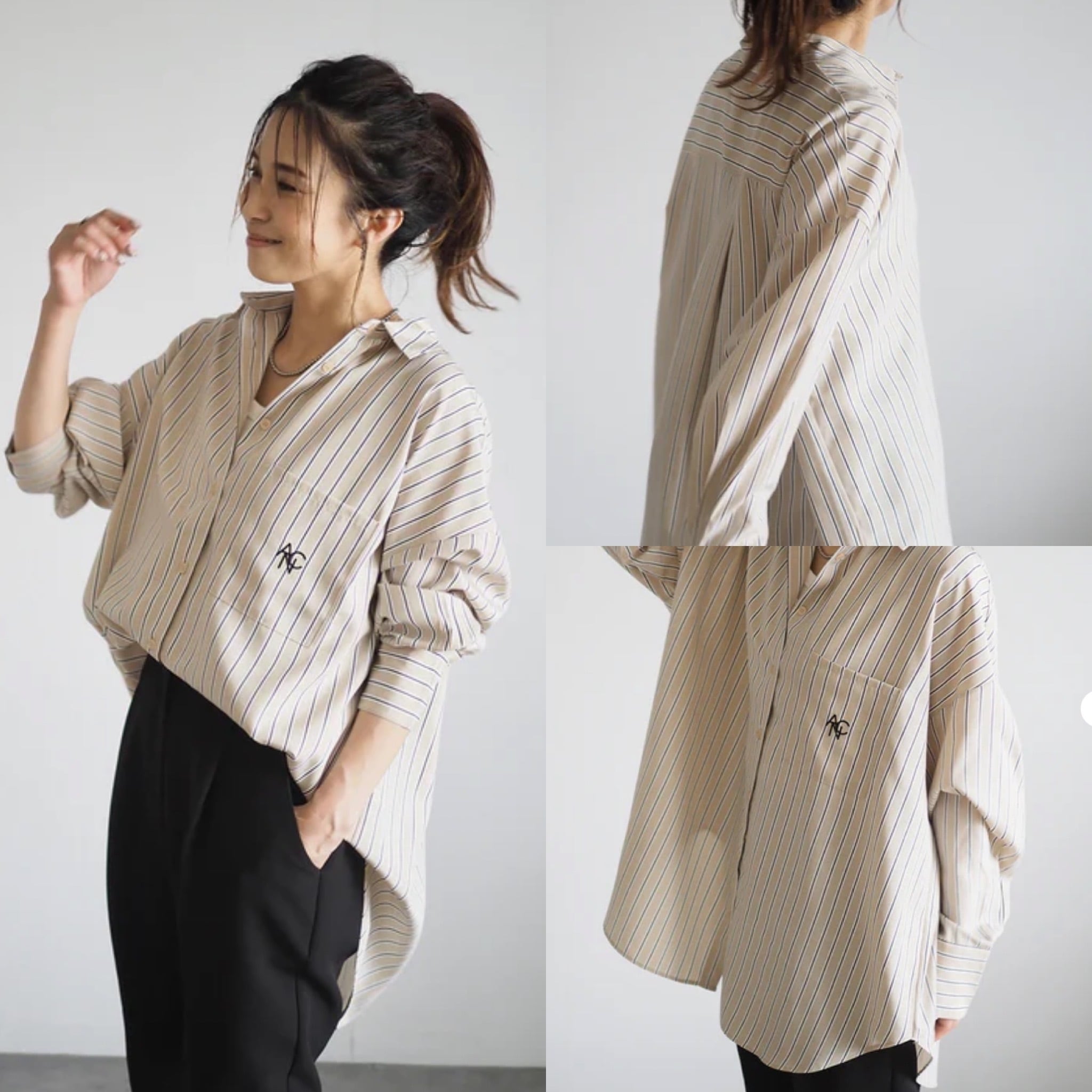 ANIECA アニーカ ANC ストライプポケットシャツ ANIECA 】ANC Stripe Pocket Shirt | valance 福井｜レディース