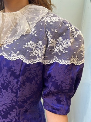 80's purple white lace jacket