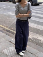 【新作5％OFF・3日間】Belt-Button Cotton Pants_2colors