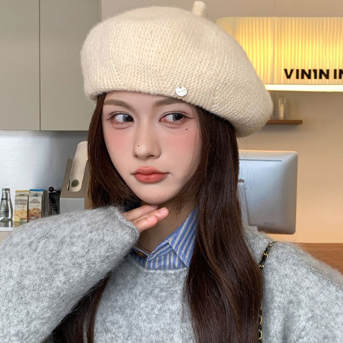 ベレー帽 ニット 秋冬 帽子 レディース 韓国 レトロ おしゃれ きれいめ 大人 かわいい 小顔 シンプル 通勤 通学 防寒 保温 暖かい 折りたたみ 大人可愛い 大人女子