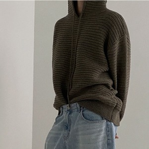 フード付きルーズプルオーバーニット　MT0080343