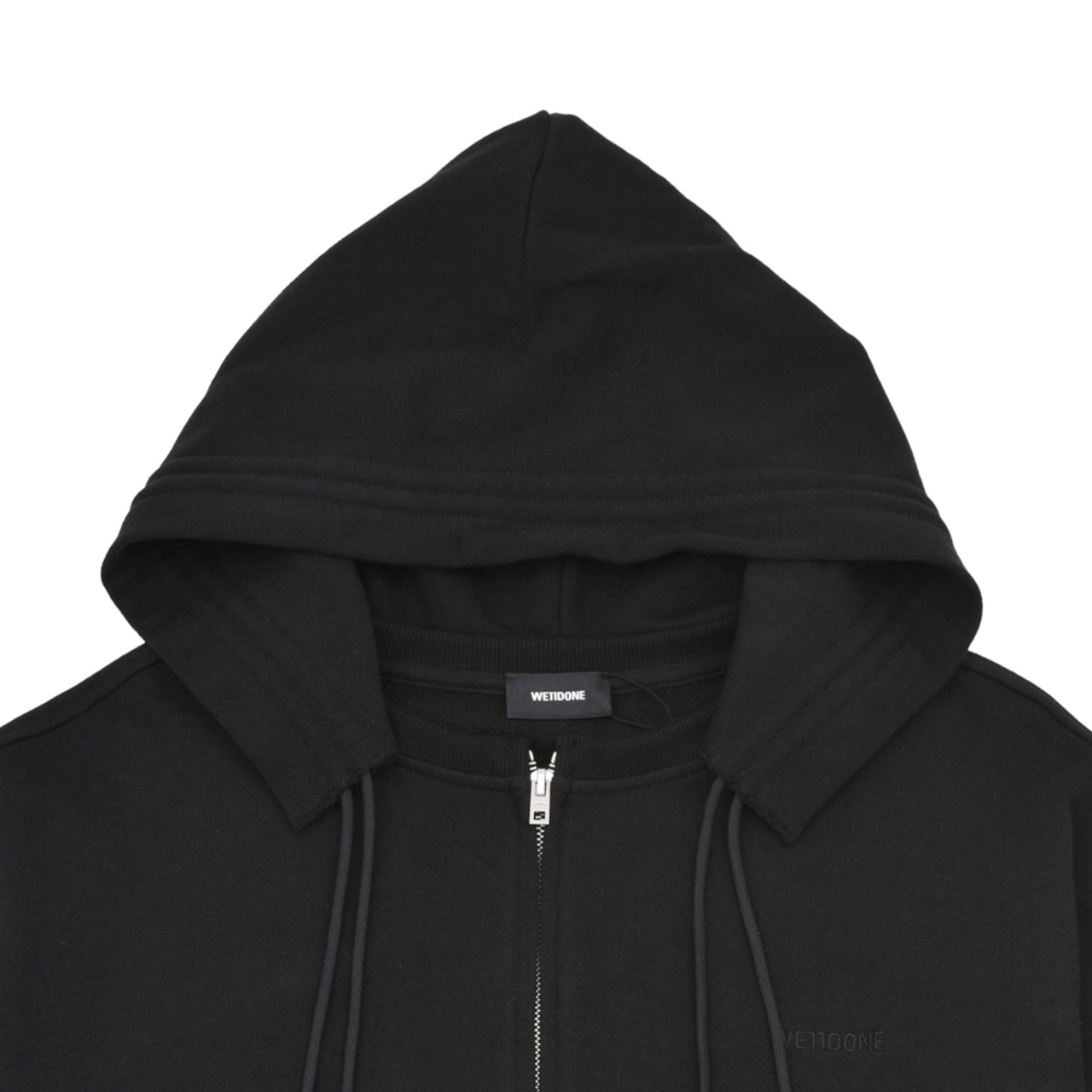 【WE11DONE】BLACK LAYERED DOUBLE STRING HOODIE - 3