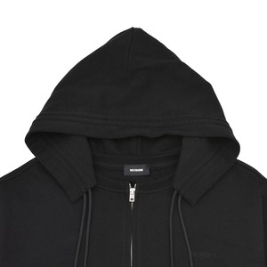 【WE11DONE】BLACK LAYERED DOUBLE STRING HOODIE