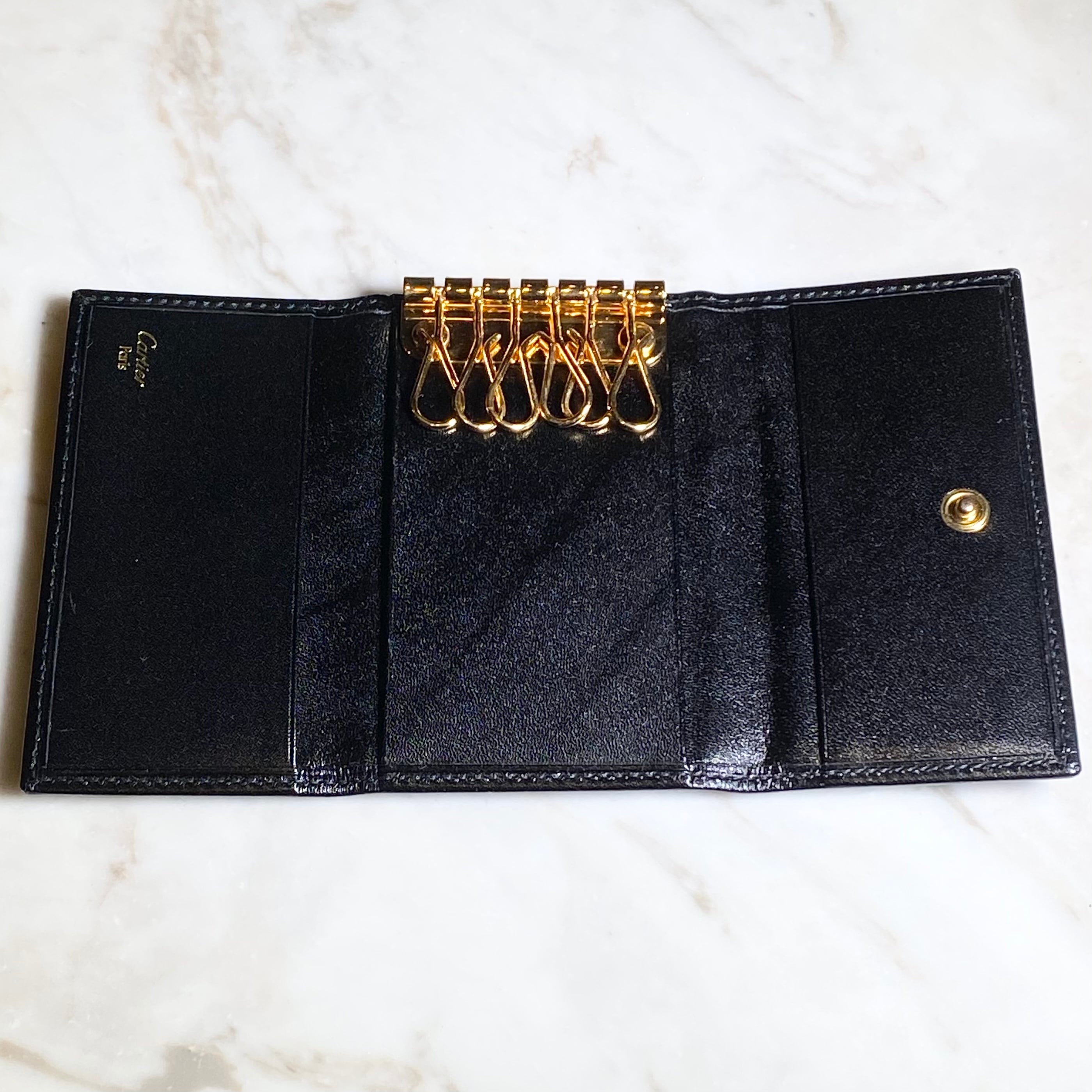 CARTIER black leather key case “pasha” | NOIR ONLINE