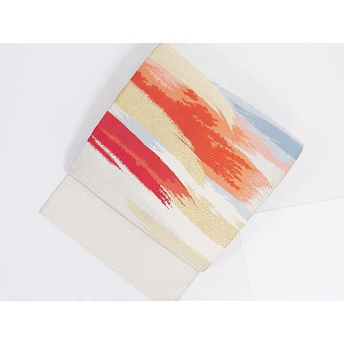 祇園花街の松葉仕立て名古屋帯木立浴衣に似合うアンティーク手織泥灰藍染め