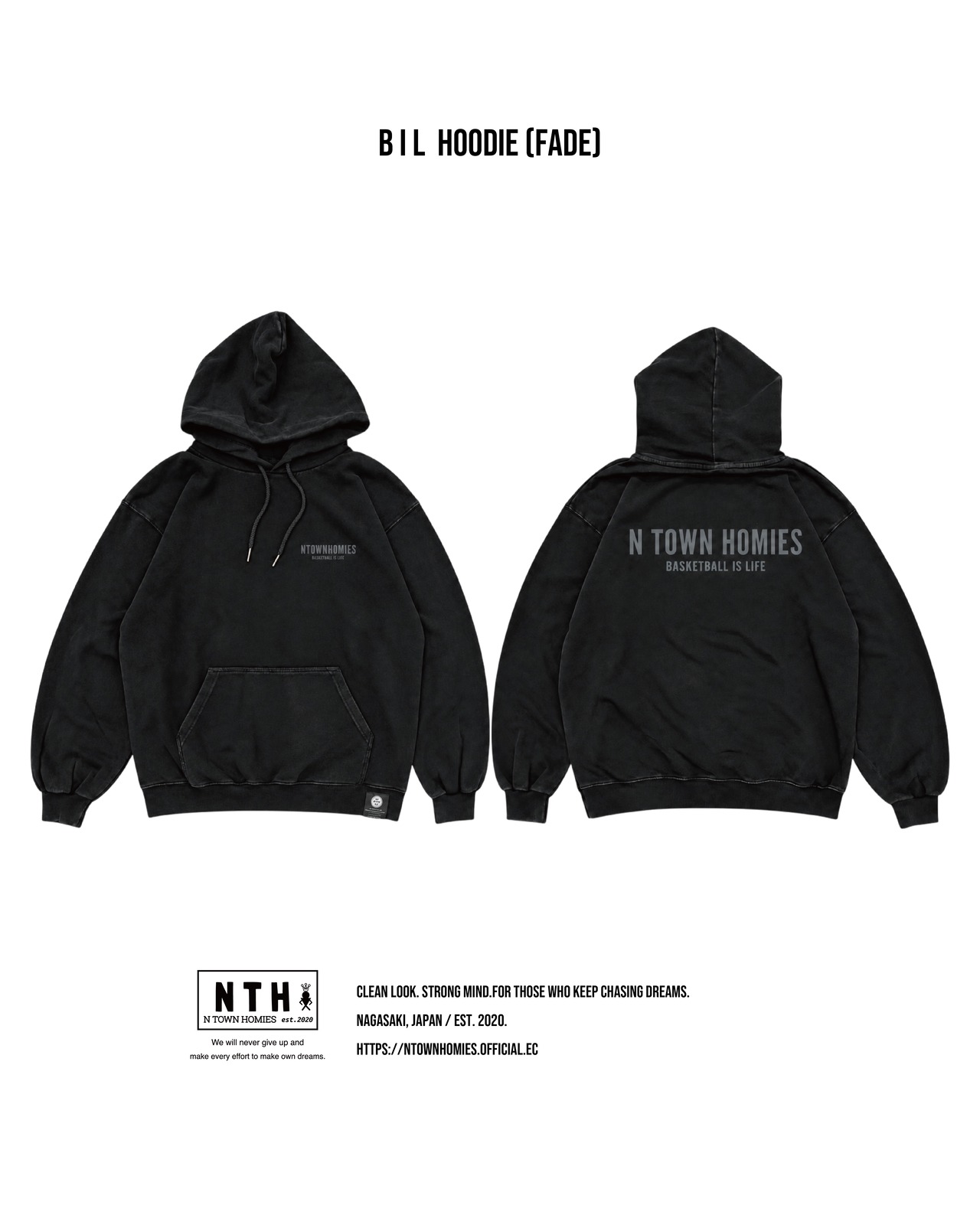 【受注生産】BIL HOODIE (FADE) color Black - 1