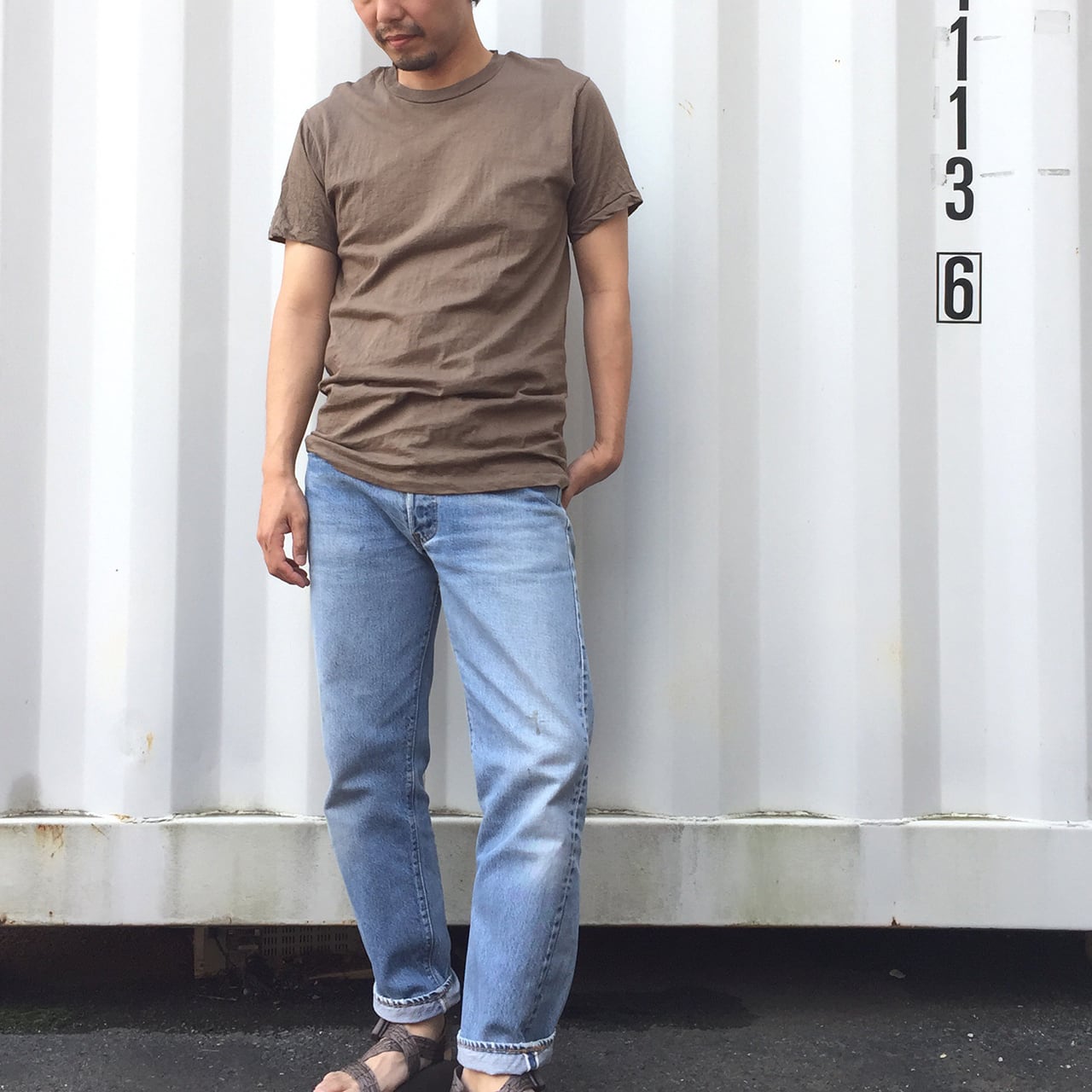 80's [ FRUIT OF THE LOOM ] 3パック Tシャツ ブラウン 【Deadstock