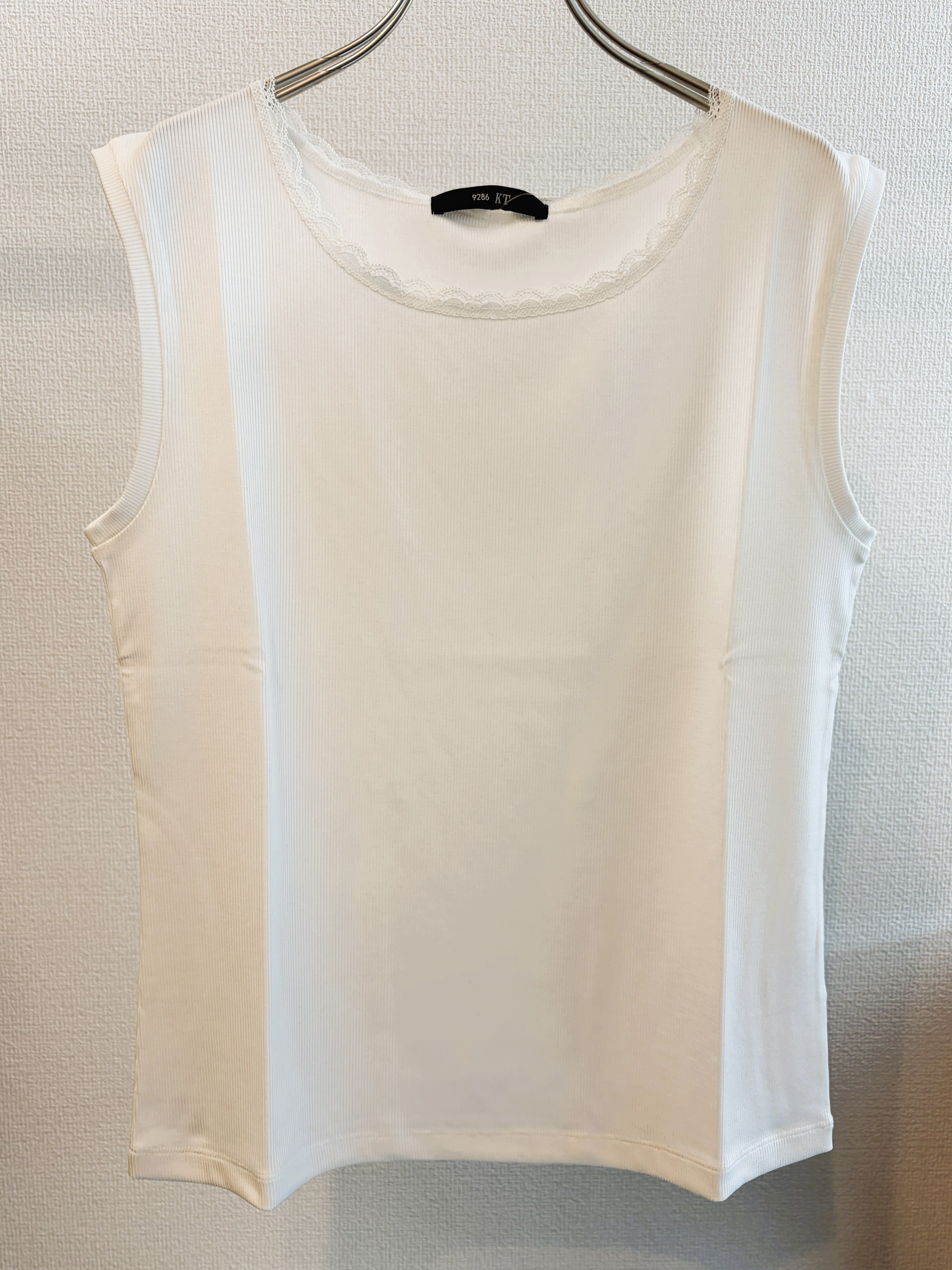 テンセルカノコ フレンチスリーブ 9286KT】テンセルテレコレース使いフレンチスリーブTシャツ（9107