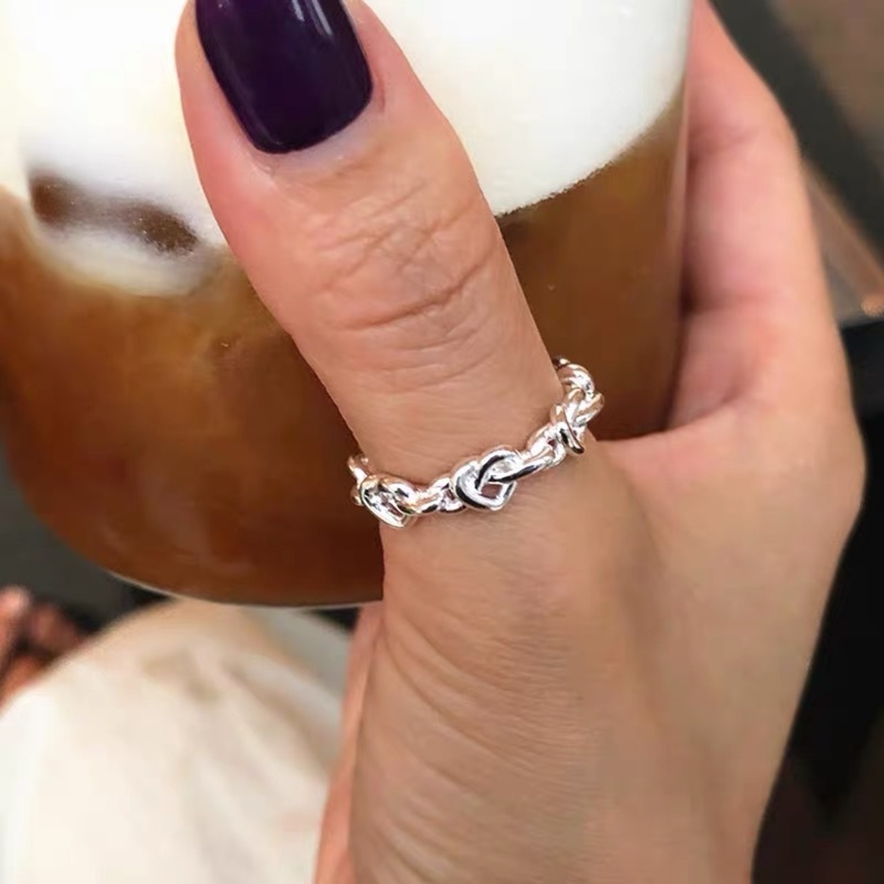 S925 Heart stroke ring II (R195-2)