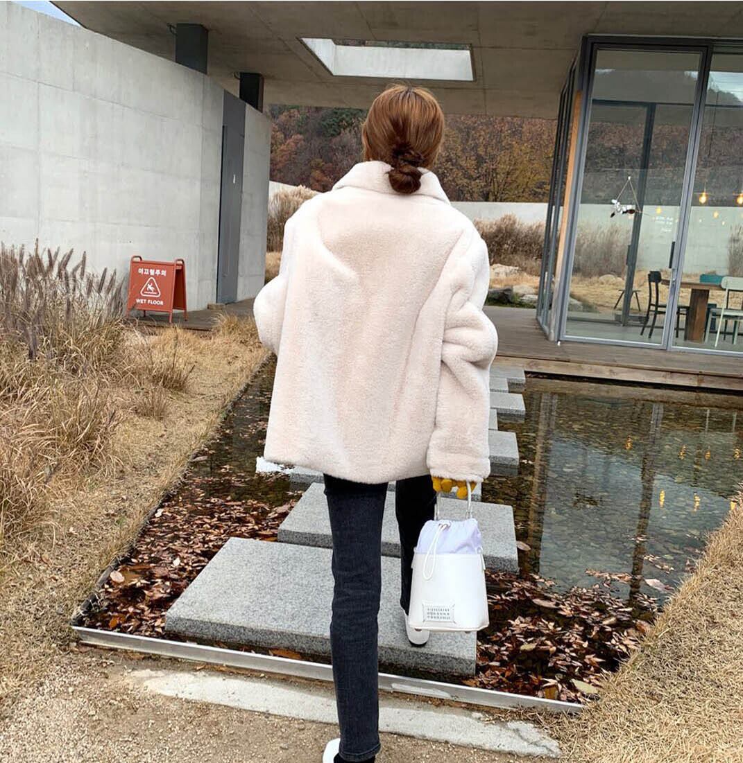 アウター フェイクファー コート ジャケット ゆったり きれいめ カジュアル 大人可愛い 韓国ファッション Luluca 韓国 トレンドファッションluluca ルルカ