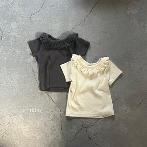 baby フリルネックリブTee