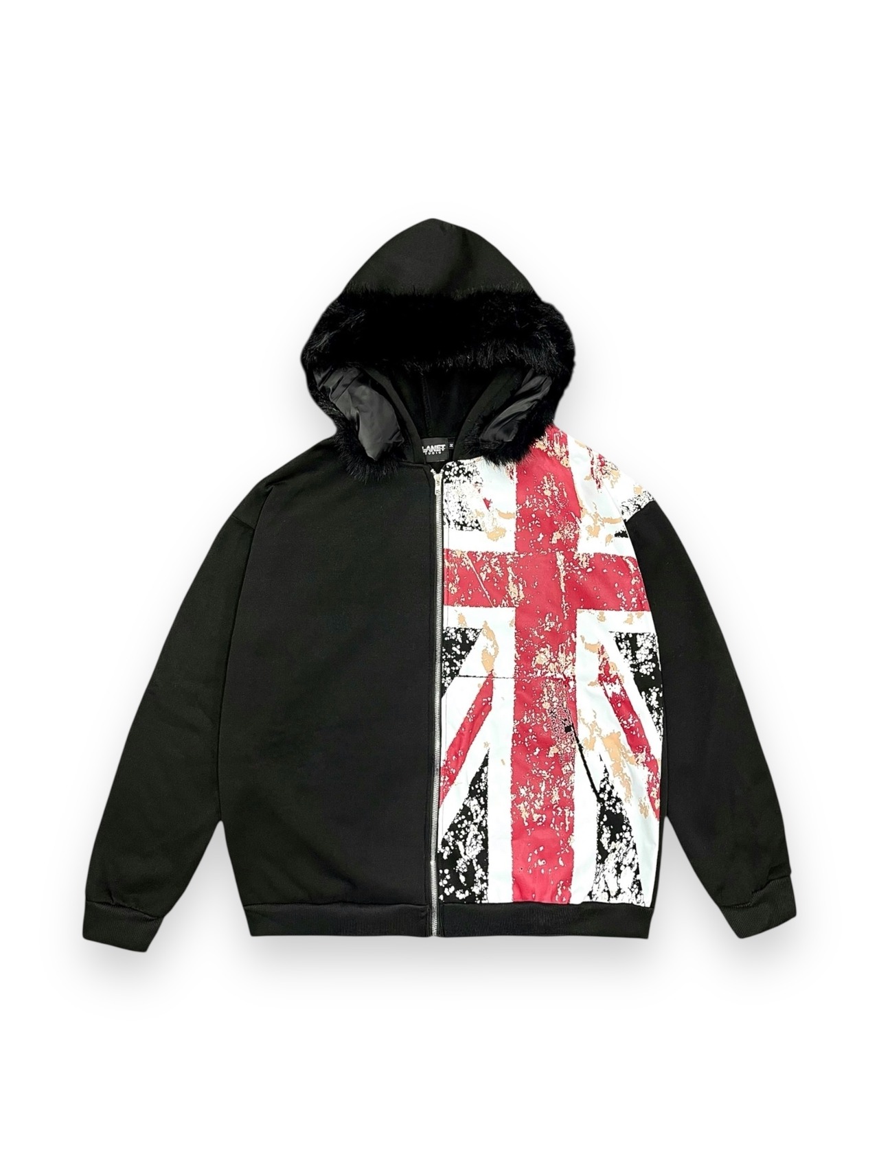 【PLANET STUDIO】ruined union fur zip hoodie