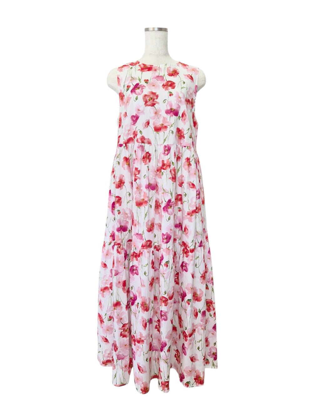 フラワーコットンティアードワンピース pink×white | amin pur