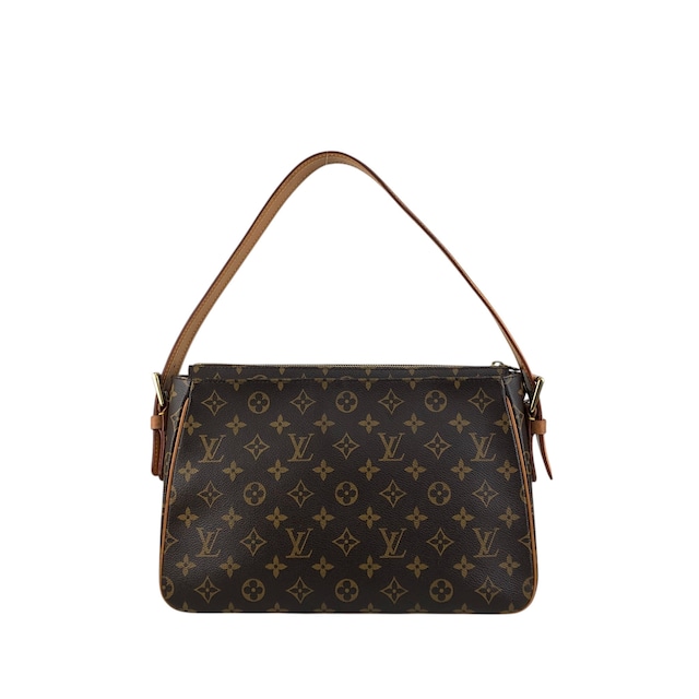 LOUIS VUITTON ルイヴィトン モノグラム ショルダーバッグ ブラウン PVC レザー セミショルダーバッグ ヴィバ・シテ MM M51164 vintage ヴィンテージ オールド w5ixn2