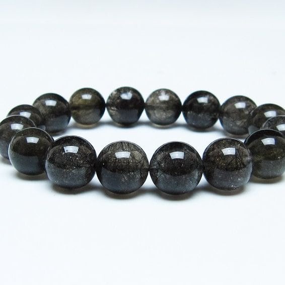 ブラックルチルクォーツ ブレスレット 13mm ブラックトルマリン トル