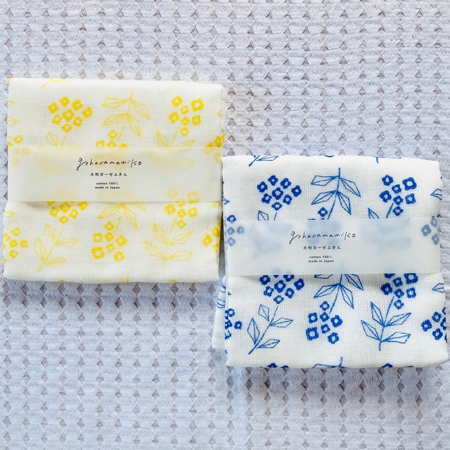 花柄ガーゼ布巾