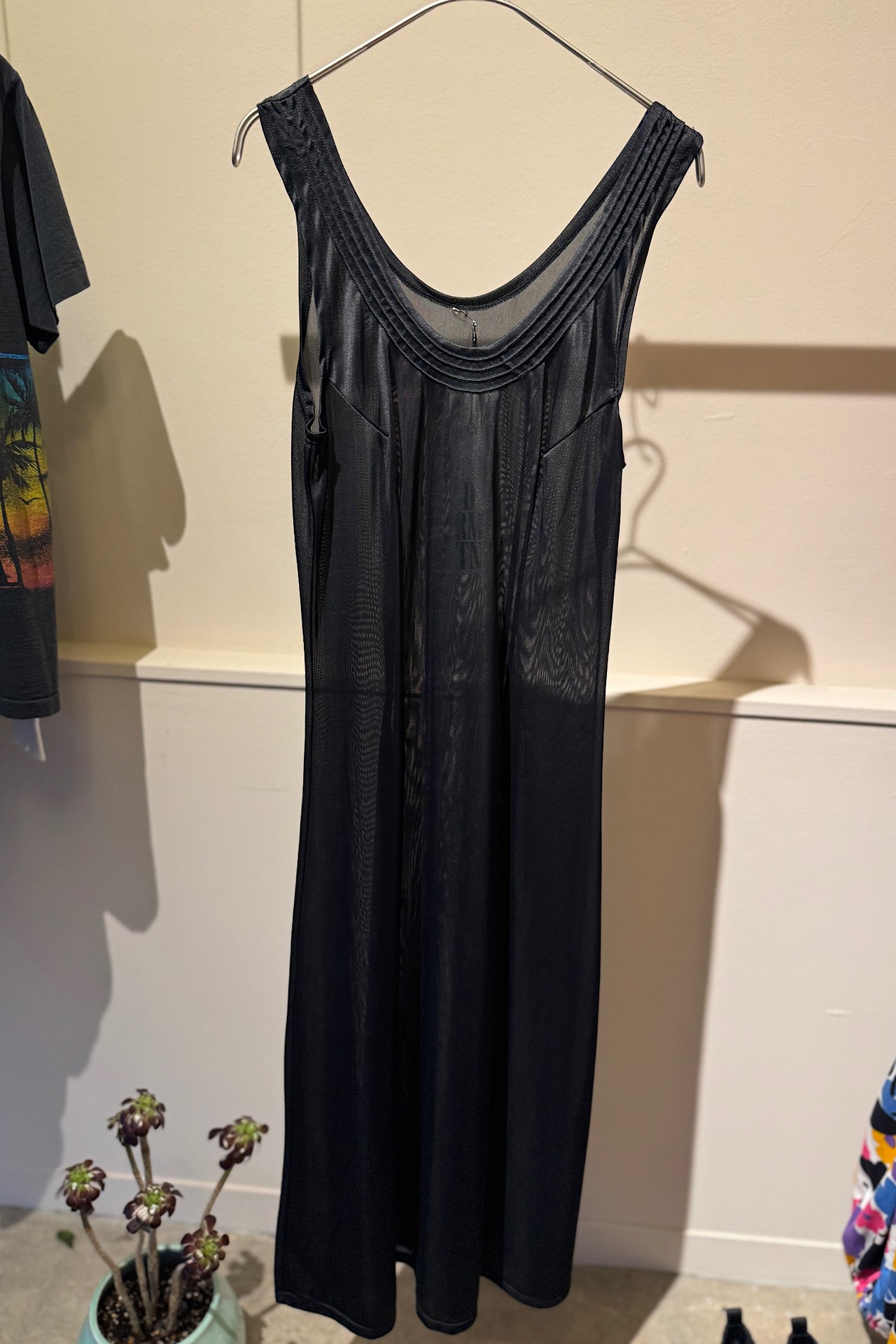 【送料無料】See-through black dress