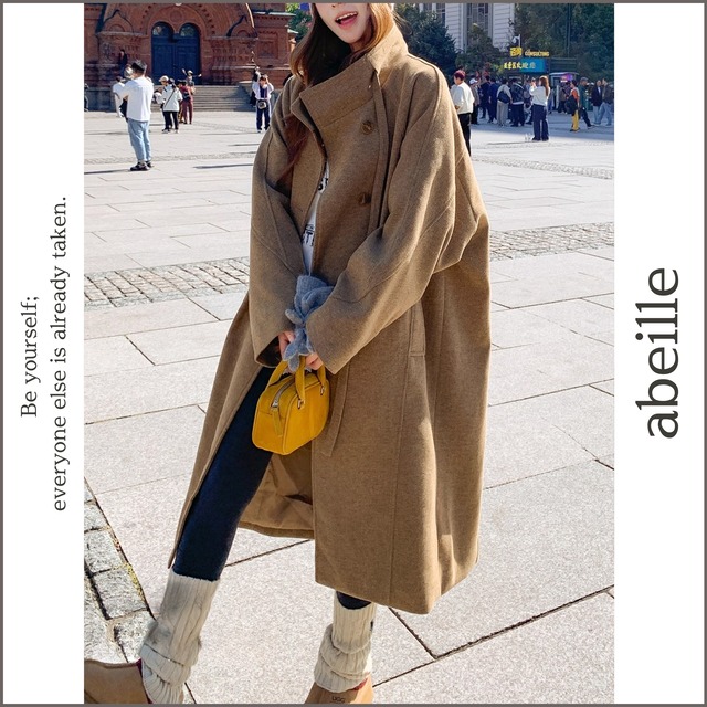 belt neck long coat 14094