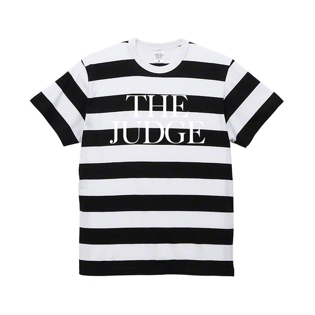 'THE JUDGE' BORDER T-SHIRT BLACK /WHITE <LARGE>