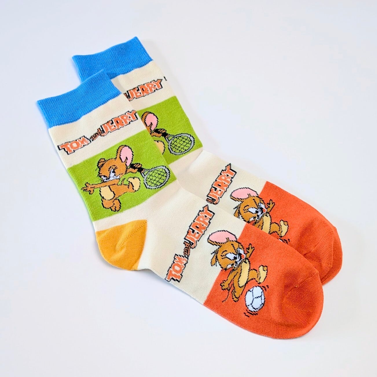 ♧【 crew socks / クルーソックス 】Tom and Jerry ( トムとジェリー ) / トムジェリ / 靴下 / フリーサイズ〚アメリカン雑貨 アメトイ〛